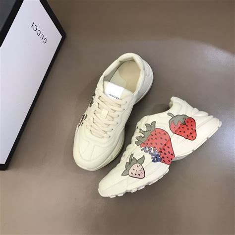 gucci berry sneakers|Gucci rhyton strawberry sneakers.